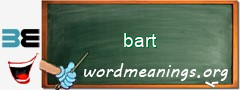 WordMeaning blackboard for bart